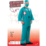 Surgeon Scrubs Adult Costume-Dr Toms, scrubs, mask and hat.