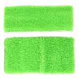 Sweat Wristband & Headband Set - Assorted Colours, green.