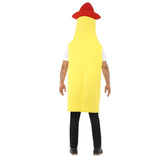 Tequila Bottle Costume, yellow back with red lid.