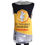 Thundaberg Bogan Rum Costume, foam novelty knee length, printed on front and back including nutrition information.