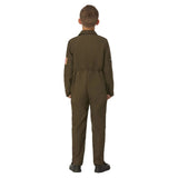 Top Gun Maverick Child's Aviator Costume, Green, jumpsuit with name badges.