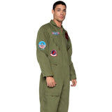 Top gun flight suit with chest and leg pockets.