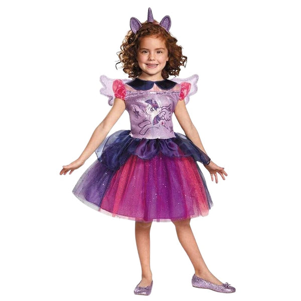 Twilight Sparkle Tutu Deluxe My Little Pony Costume - Child, pink and purple tutu style dress with sparkle bodice, my pony print on bodice.