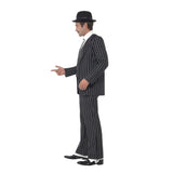 Vintage Gangster Boss Adult Costume, black and white striped suit.