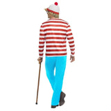 Where's Wally Costume-Male, top, pants hat and glasses