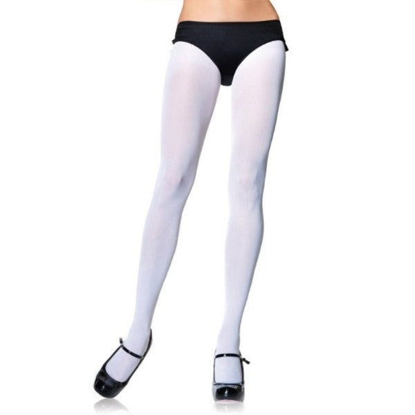 White Nylon Lycra Tights Plus - Leg Avenue.