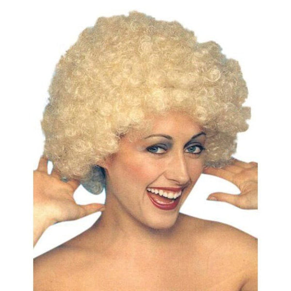 Wig-Kath Short Curly Blonde Frizz.
