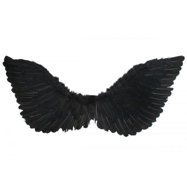 Wings Up Medium Black Feather Wings, black feathers.