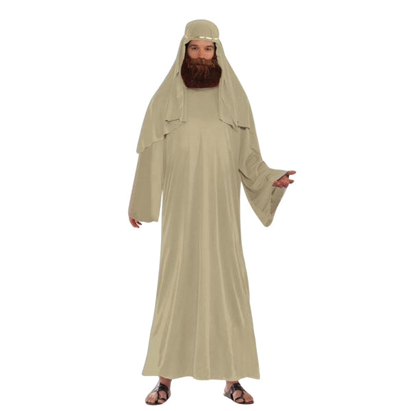 Wiseman Ivory Costume - Adult, ivory ankle length robe with matching headdress.
