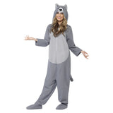 Wolf costume with hooded all in one is unisex.