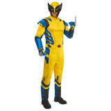 Wolverine Classic Adult Costume, printed jumpsuit, claws that velcro onto gauntlets and moulded mask.
