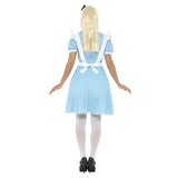 Wonder princess ladies costume, blue dress, white apron ties at the back plus headband.