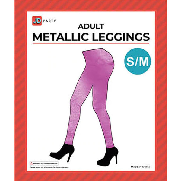 Women's Metallic Leggings - Hot Pink