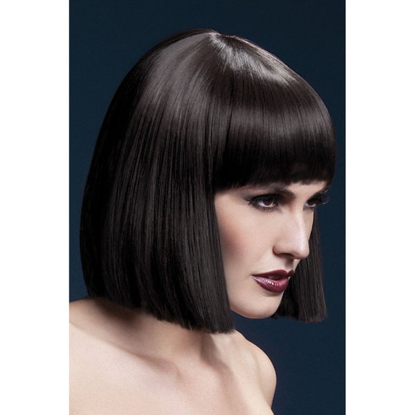 Lola blunt bob wig in brown, heat resistant.