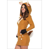 Cozy Fawn Zipper Front Fleece Dress