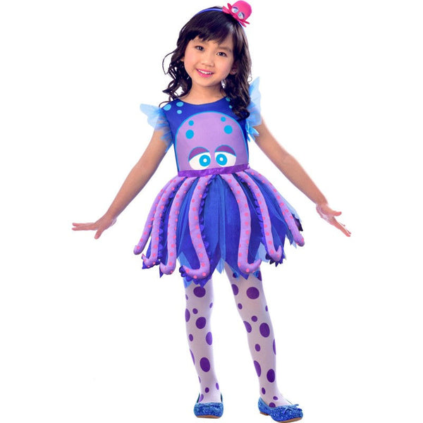 girls octopus costume dress and mini hat.