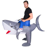 Inflatable shark costume, ride on style.