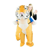 Inflatable tiger costume for adults is unisex.