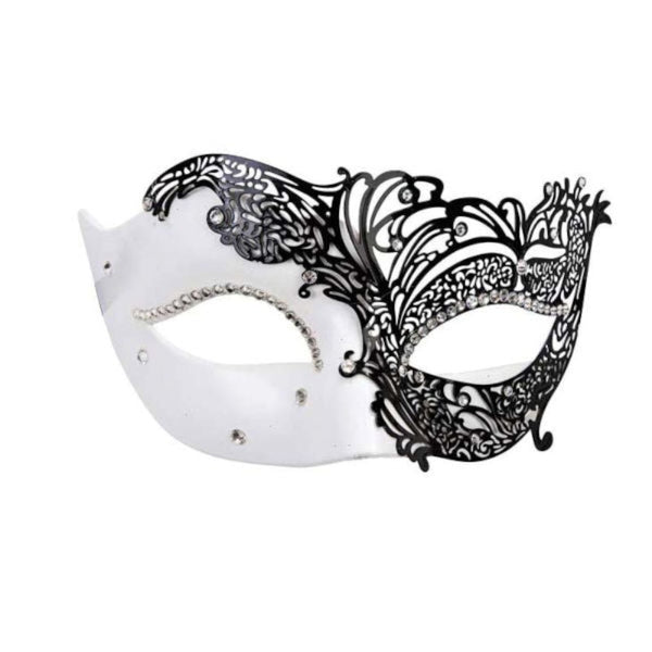 White/Black Filigree Eye Mask – Cracker Jack Costumes Brisbane