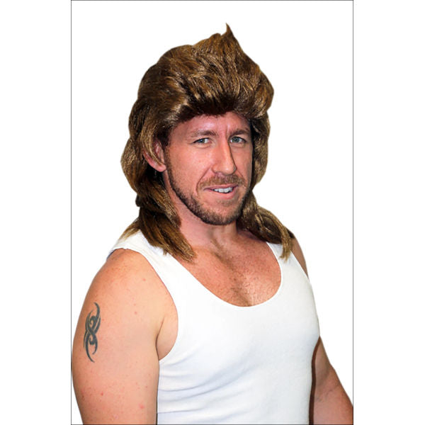 Brown Mullet Bogan Wig