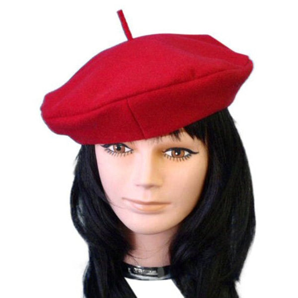 Quality red wool beret great for french parties.