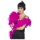 Fuchsia deluxe feather boa, 180cm long and 80grams.