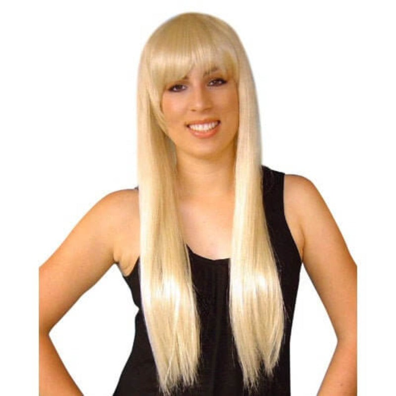 Paris Long Blonde Wig with Fringe Cracker Jack Costumes Brisbane