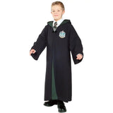 slytherin deluxe robe for child with hood and emblem.